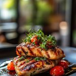 Grilled Chicken with Herb Garnish